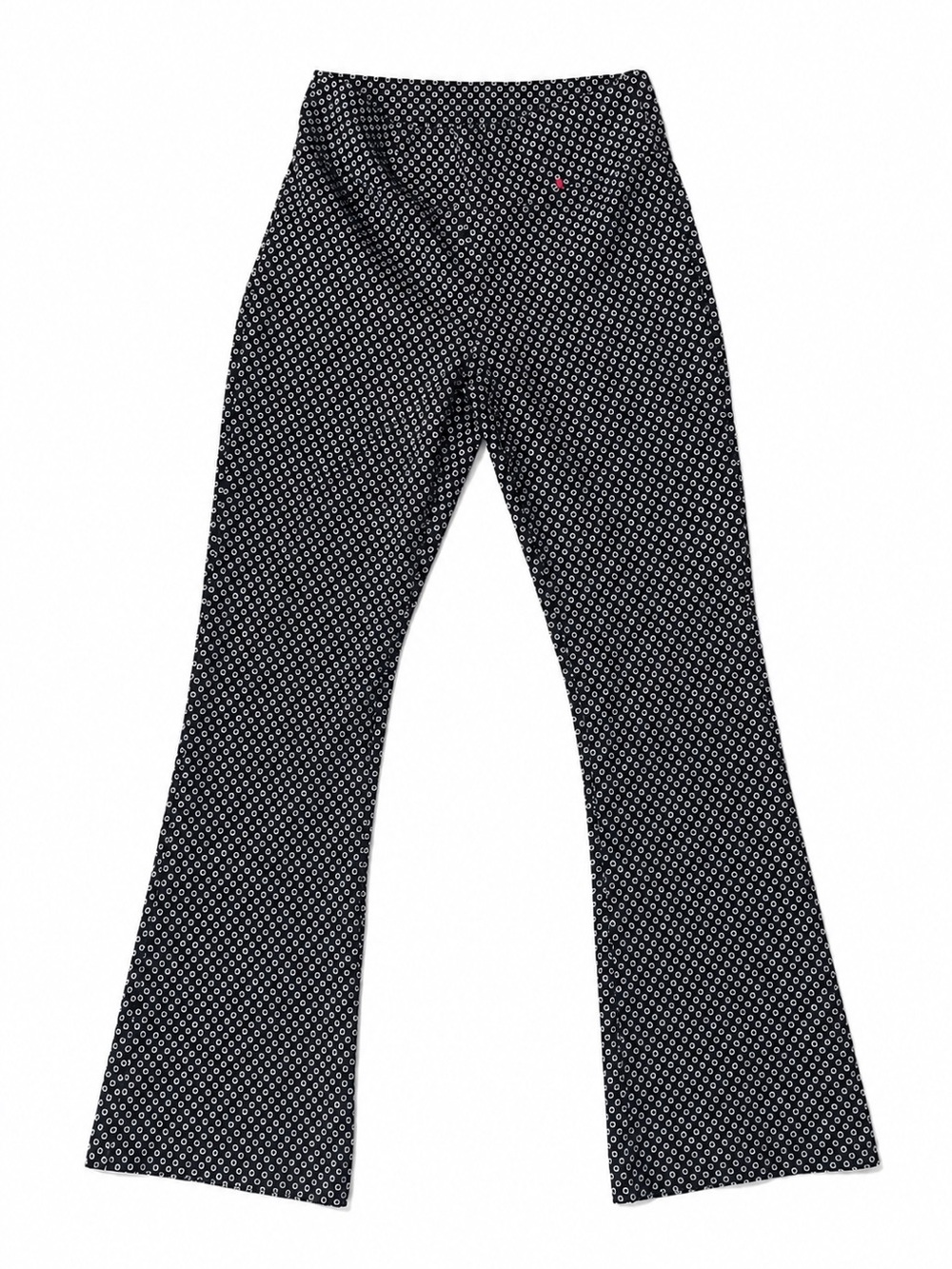 Robert Louis Black Polka-Print Wide-Leg Pants
